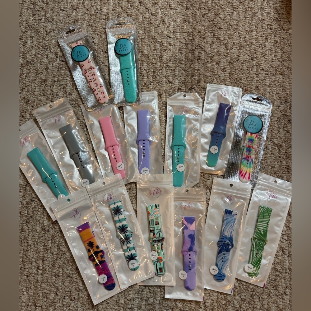 🩵New🩵 Lot of 15 22 mm Silcone Band Watch Bands